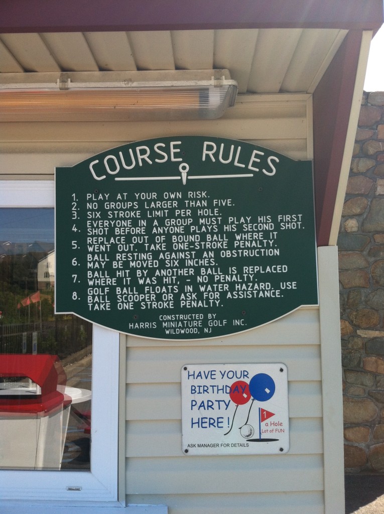 Classic Harris sign for course rules