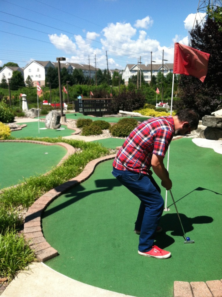 Mr. Tee finishing up at Hole 18