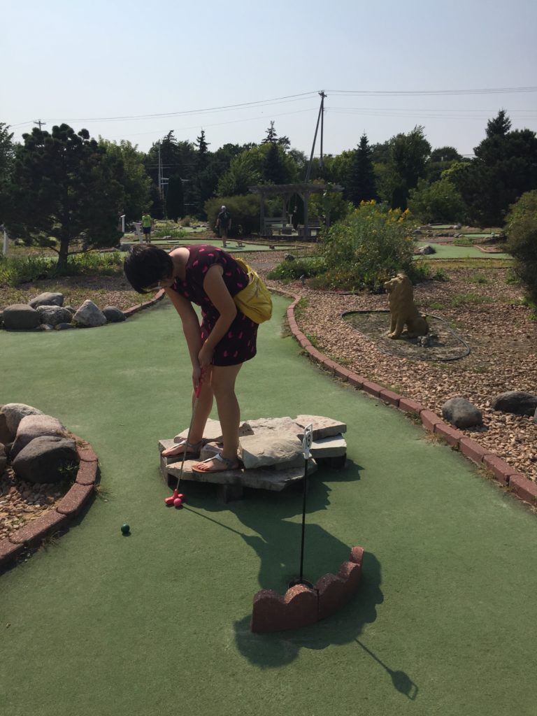 Putting from the rocks