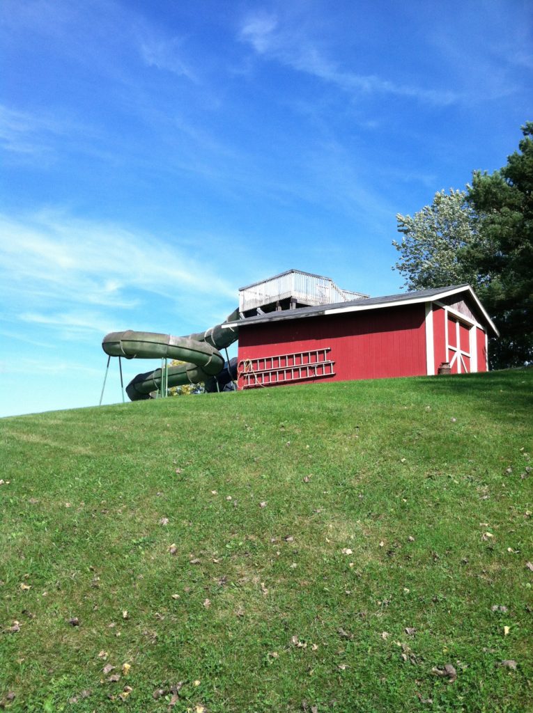 Neat looking defunct waterslide on premise