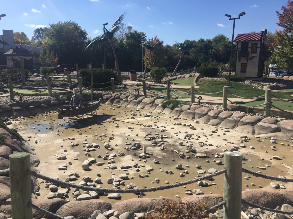 Dried up water feature