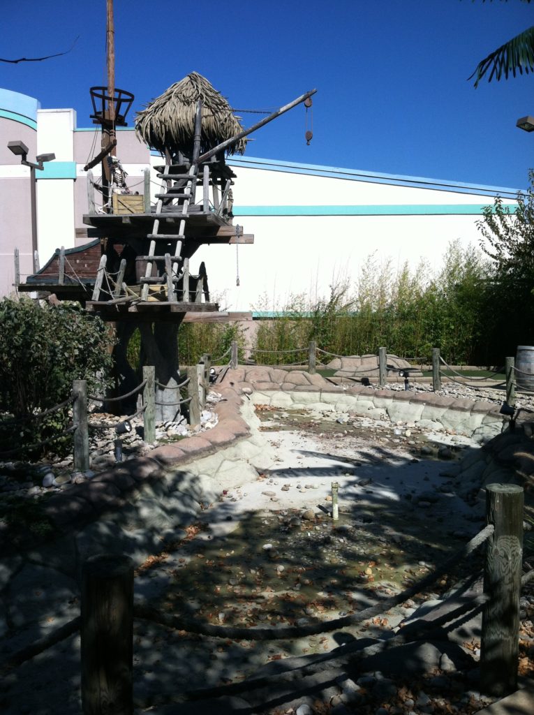 Empty water area with lookout fort